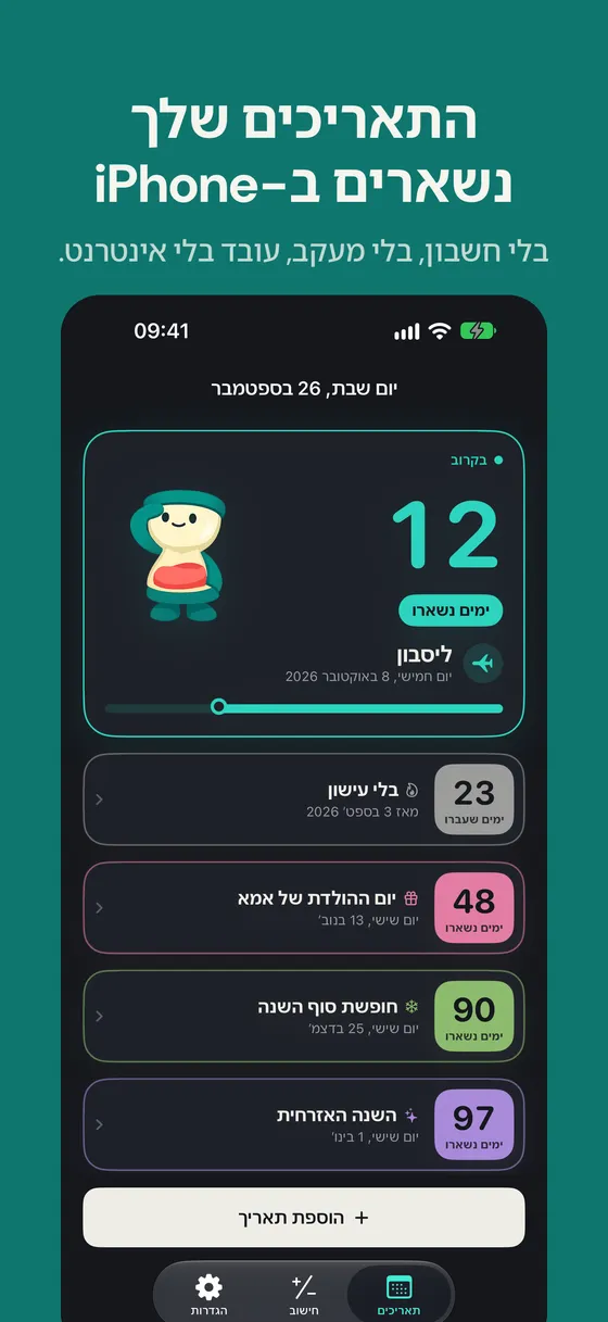 צילום מסך של Daysto 6