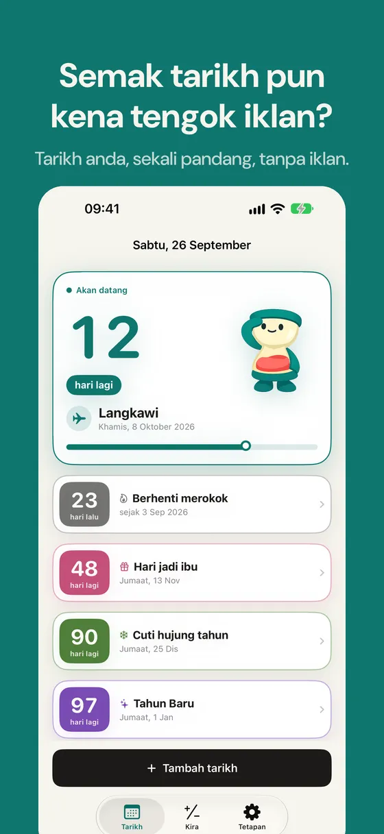Tangkapan skrin Daysto 1