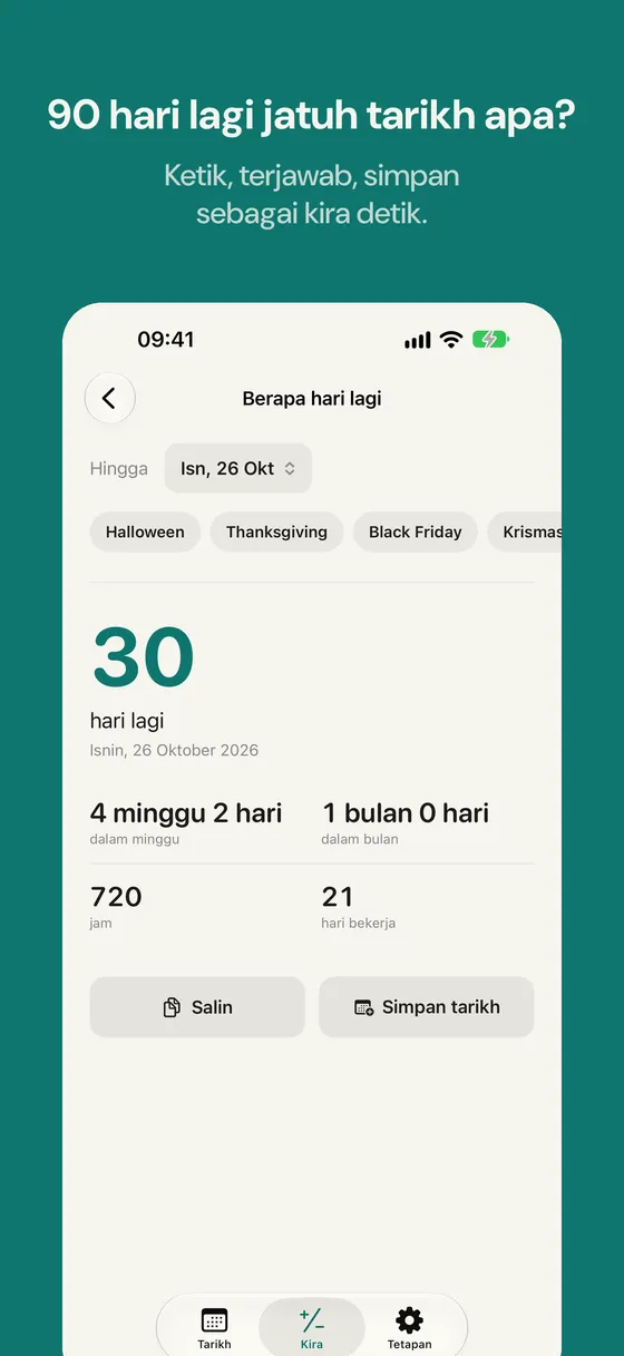 Tangkapan skrin Daysto 2