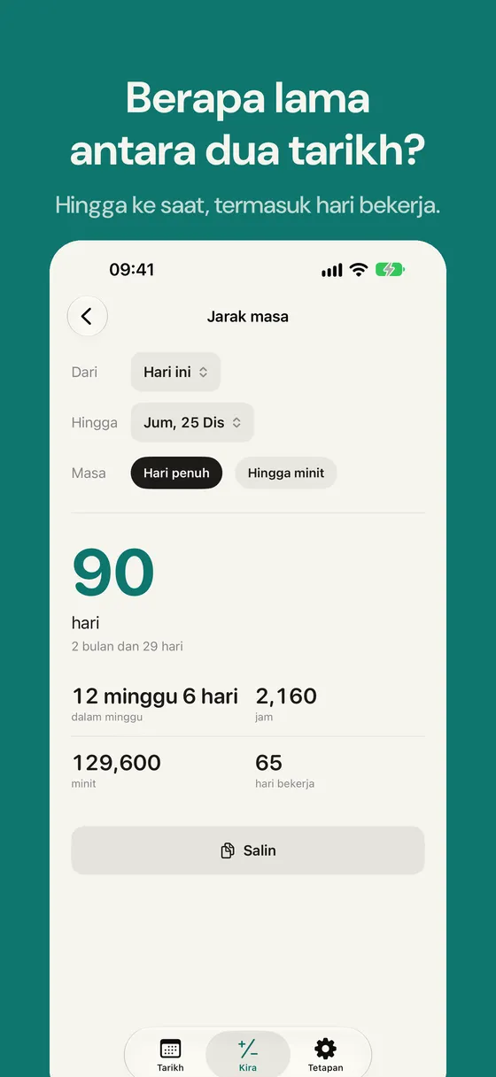 Tangkapan skrin Daysto 5