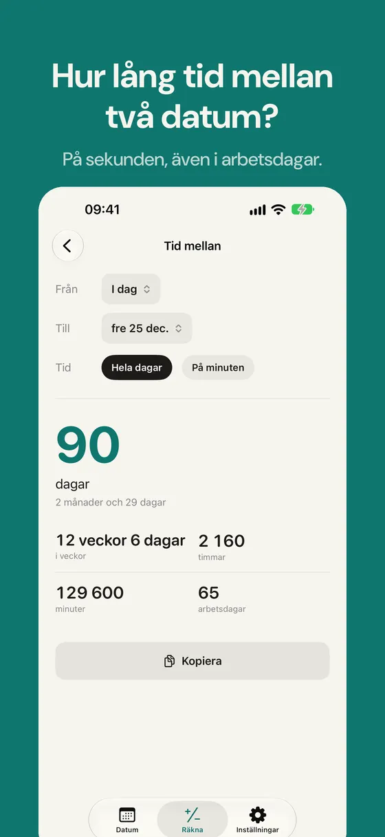 Skärmbild av Daysto 5