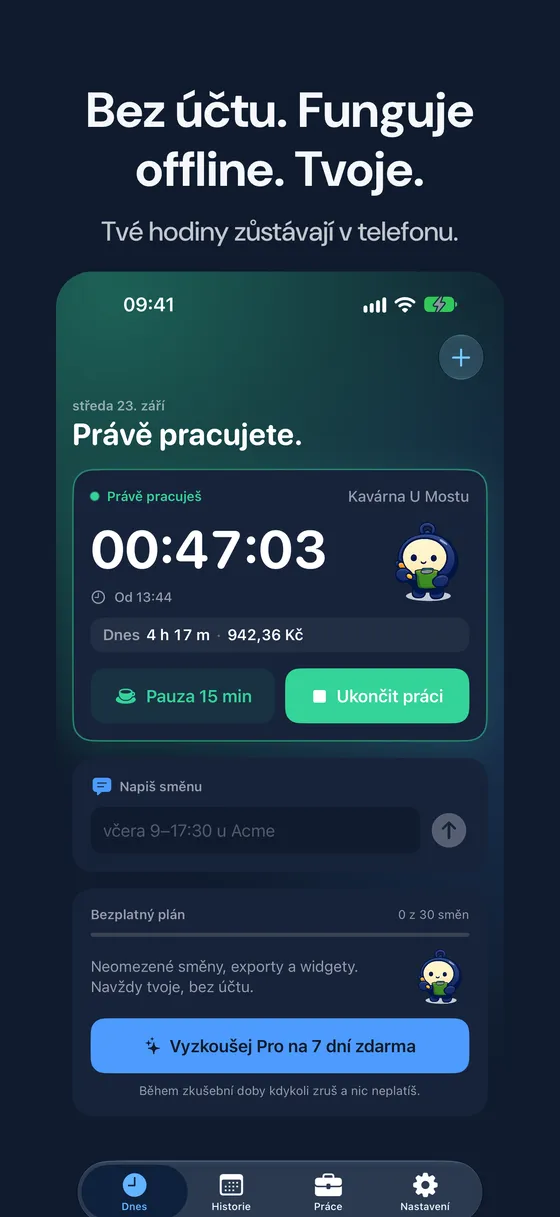 Snímek obrazovky Hourbook 6