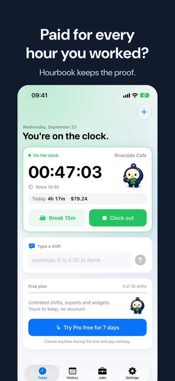 Hourbook screenshot 1