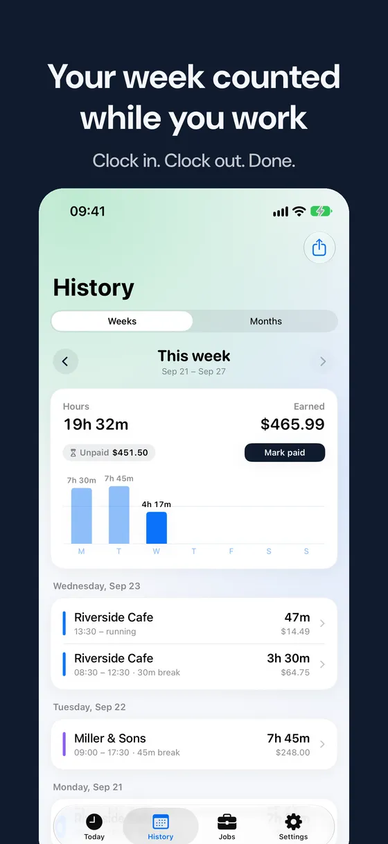 Hourbook screenshot 2