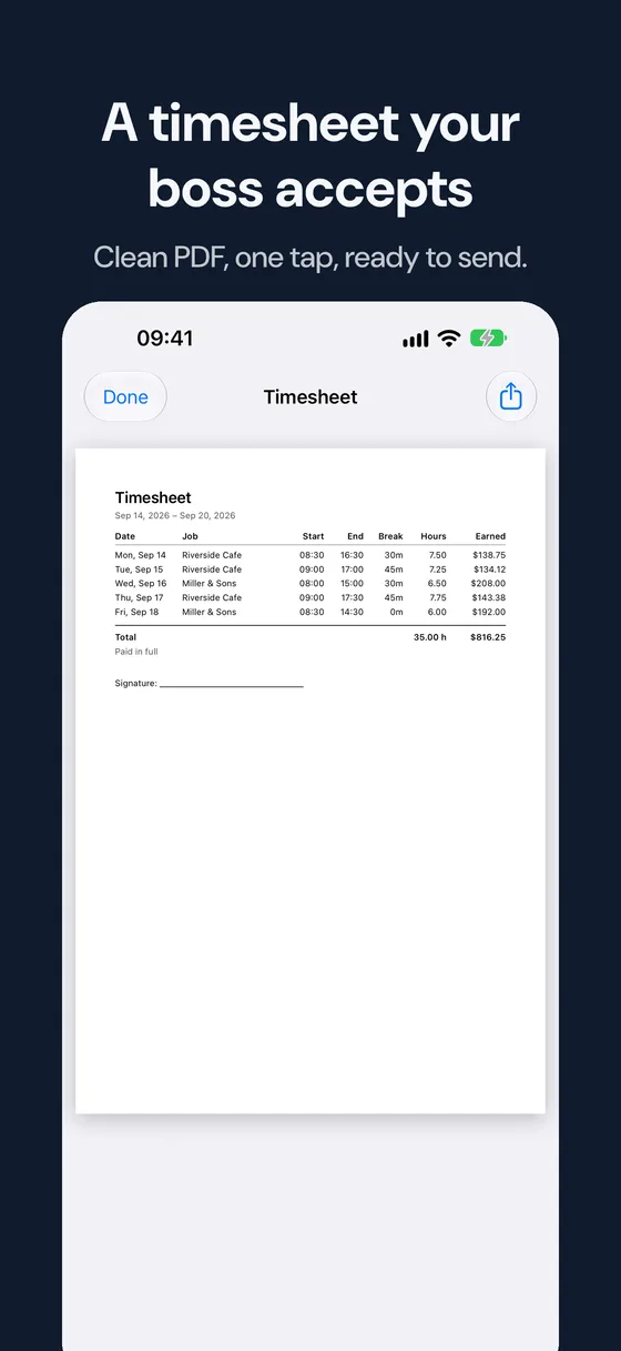 Hourbook screenshot 3