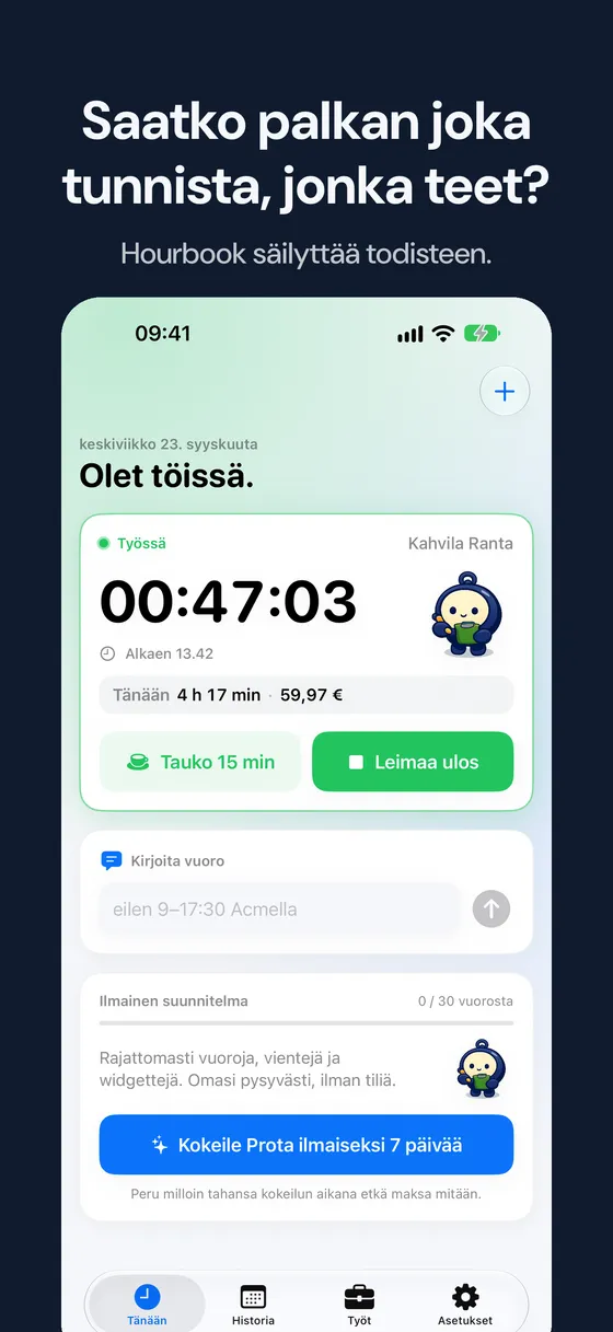 Hourbook kuvakaappaus 1