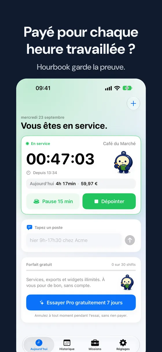 Capture d'écran de Hourbook 1