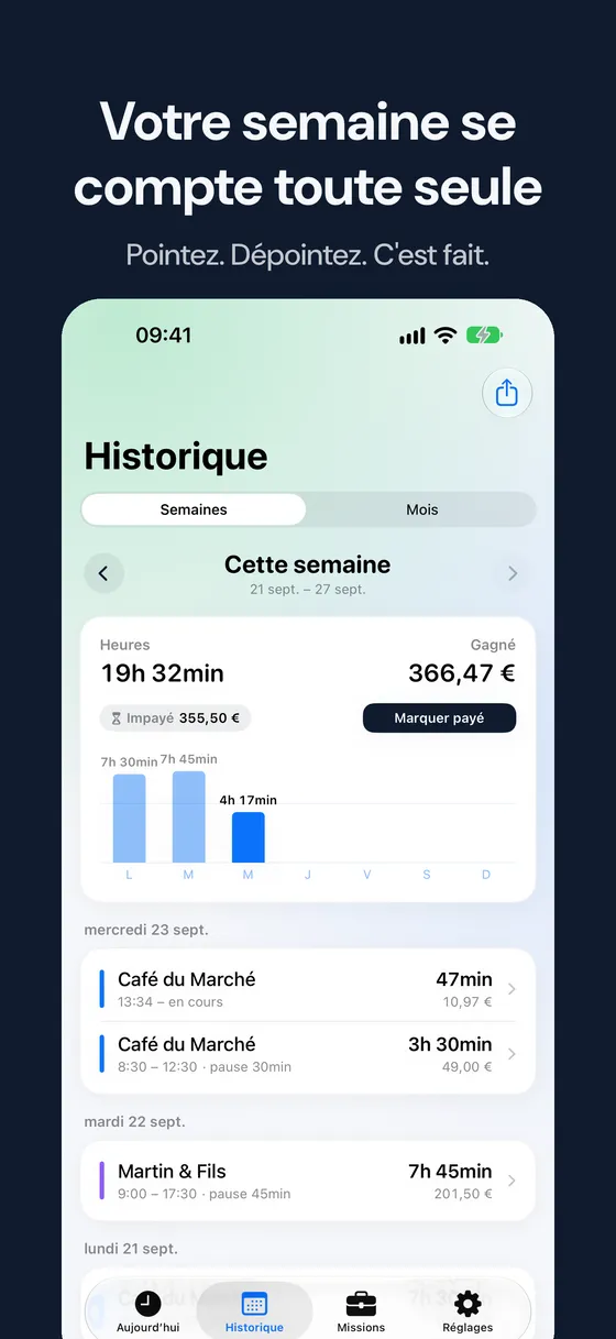 Capture d'écran de Hourbook 2