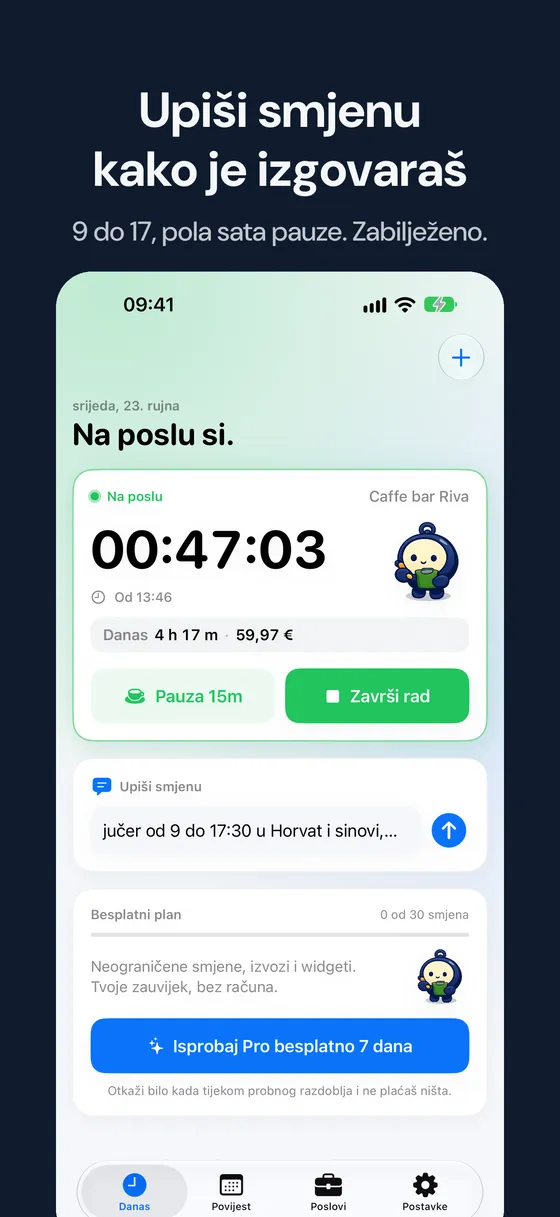 Snimka zaslona Hourbook 4