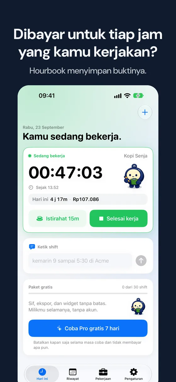 Tangkapan layar Hourbook 1