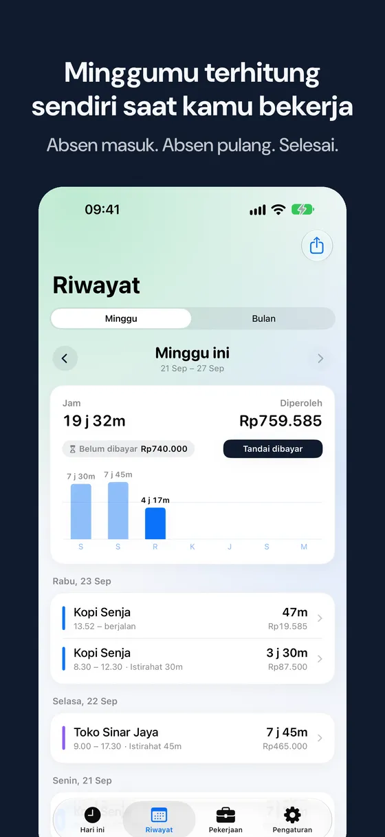 Tangkapan layar Hourbook 2