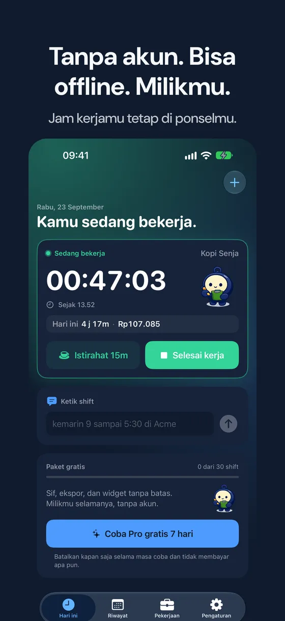 Tangkapan layar Hourbook 6