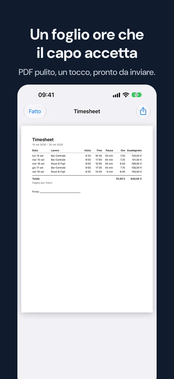 Schermata di Hourbook 3