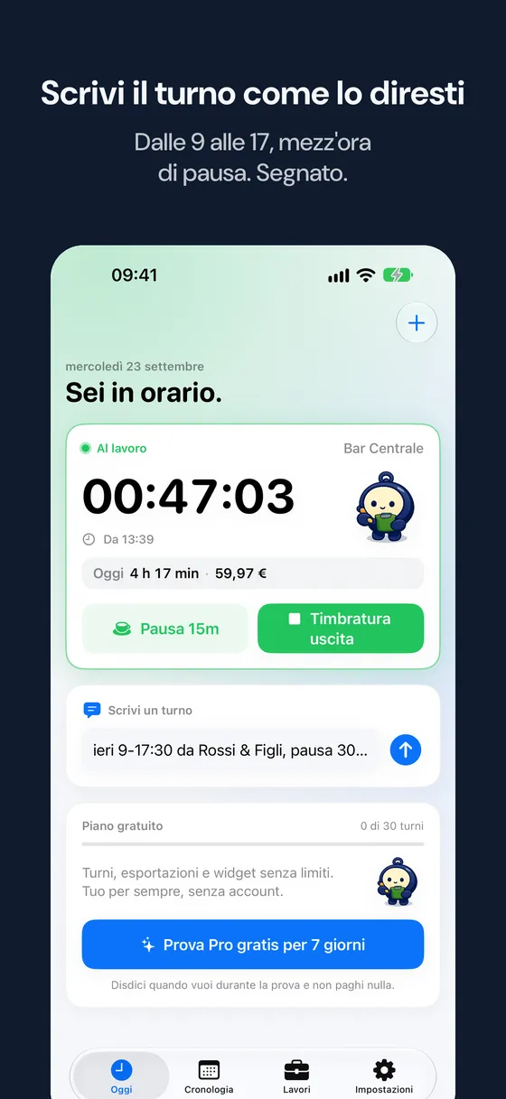Schermata di Hourbook 4