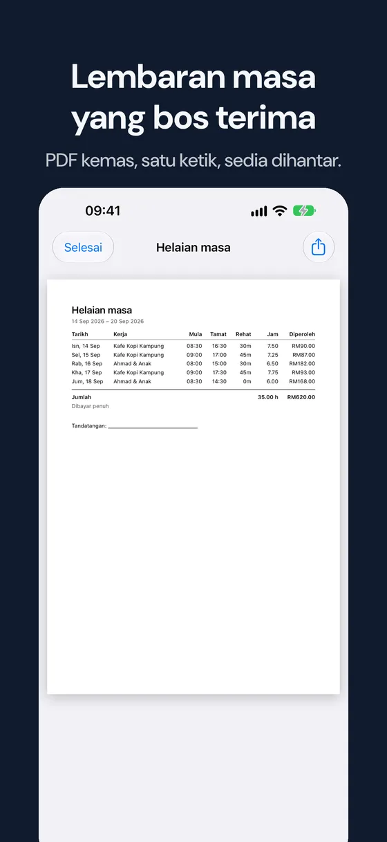 Tangkapan skrin Hourbook 3