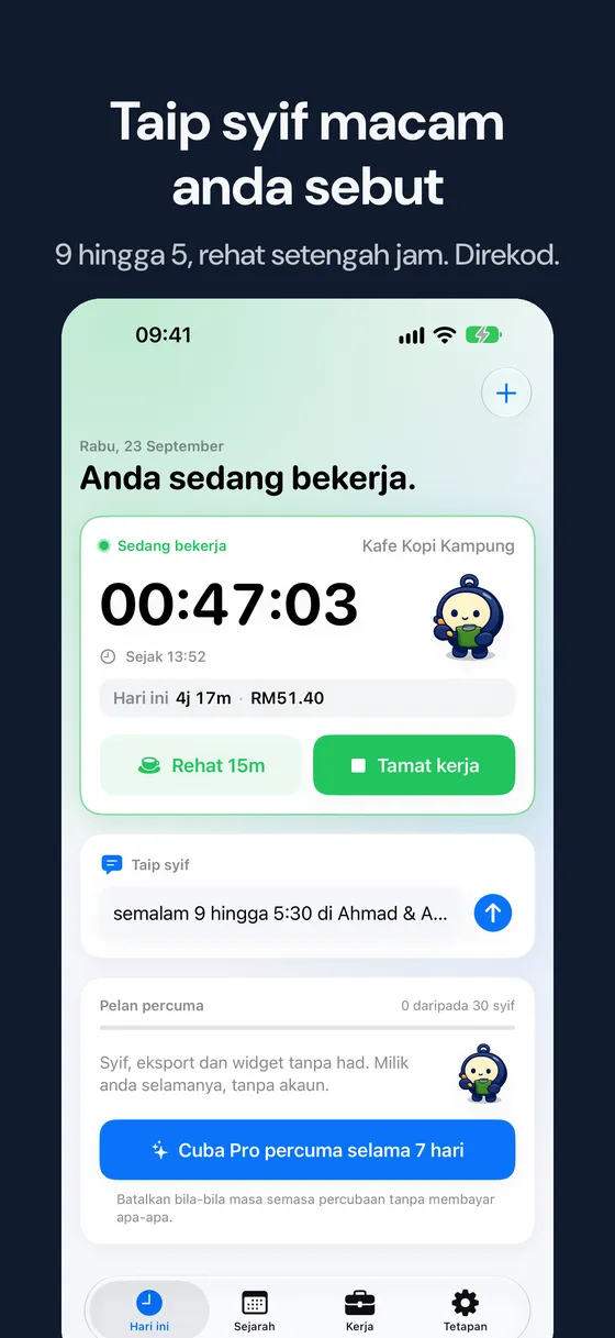 Tangkapan skrin Hourbook 4
