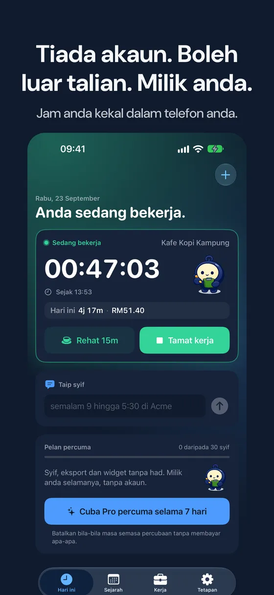 Tangkapan skrin Hourbook 6