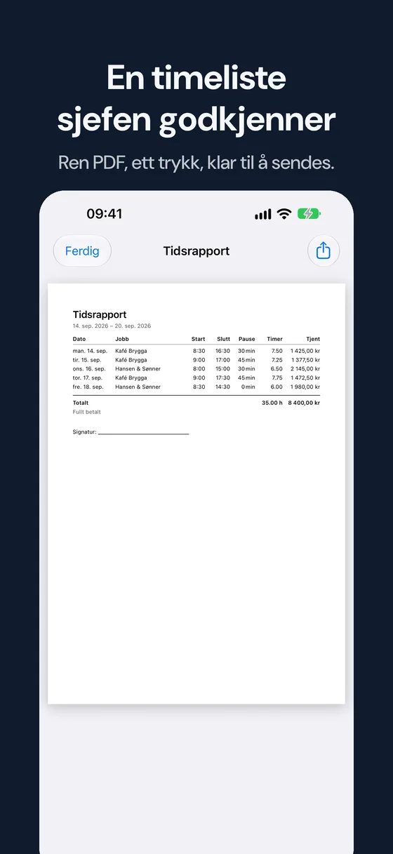 Hourbook skjermbilde 3