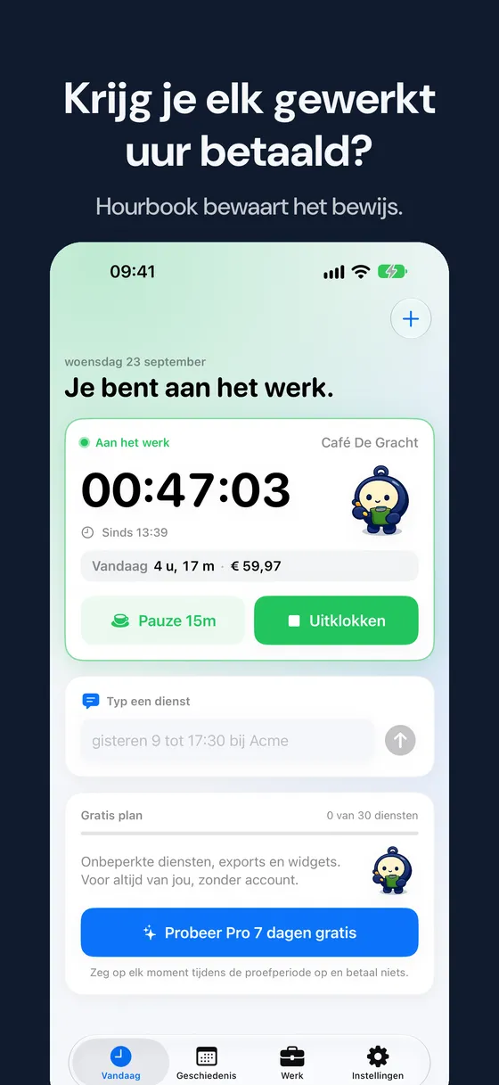Hourbook screenshot 1