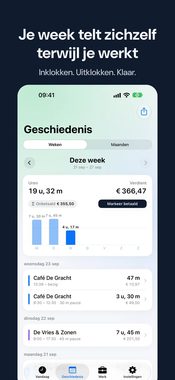 Hourbook screenshot 2