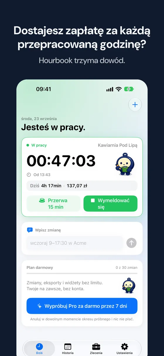 Zrzut ekranu Hourbook 1