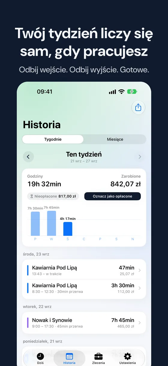 Zrzut ekranu Hourbook 2