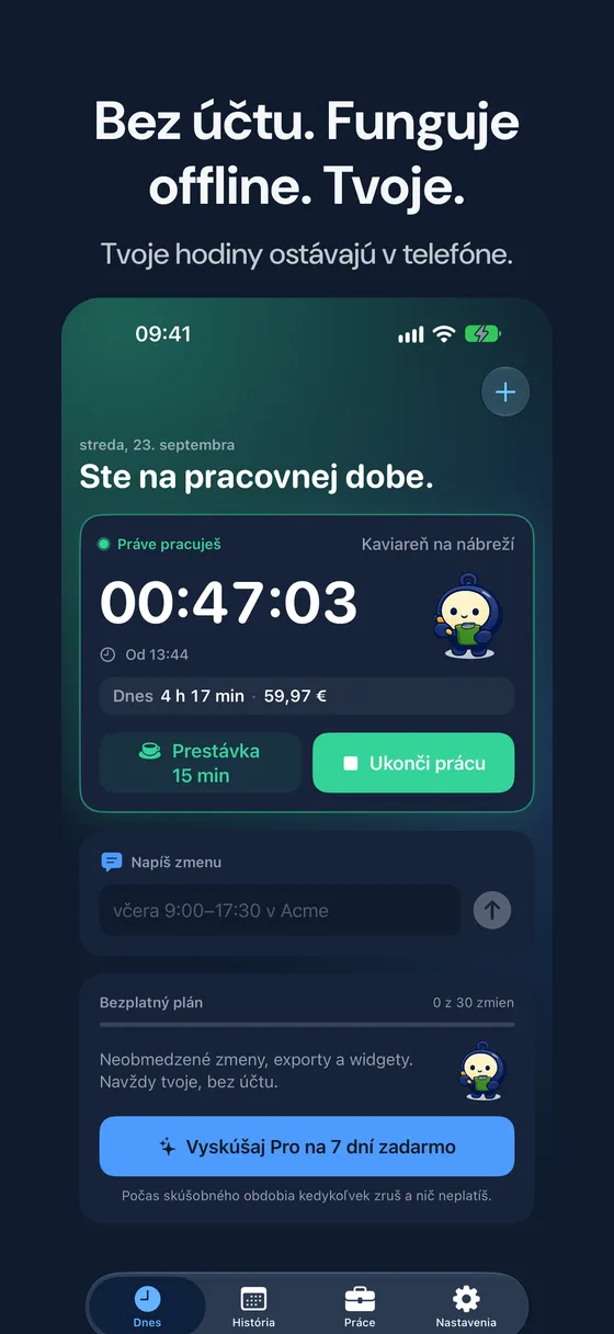 Snímka obrazovky Hourbook 6