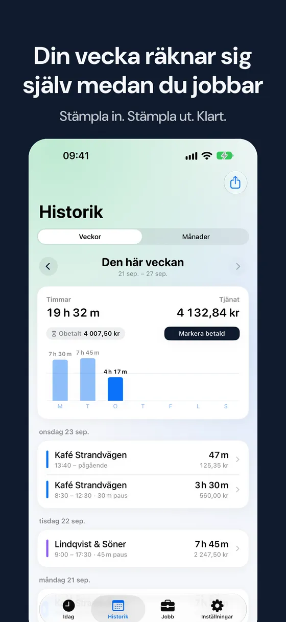 Hourbook skärmbild 2