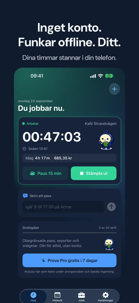 Hourbook skärmbild 6