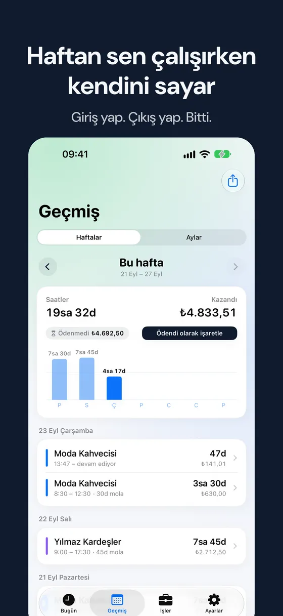 Hourbook ekran görüntüsü 2
