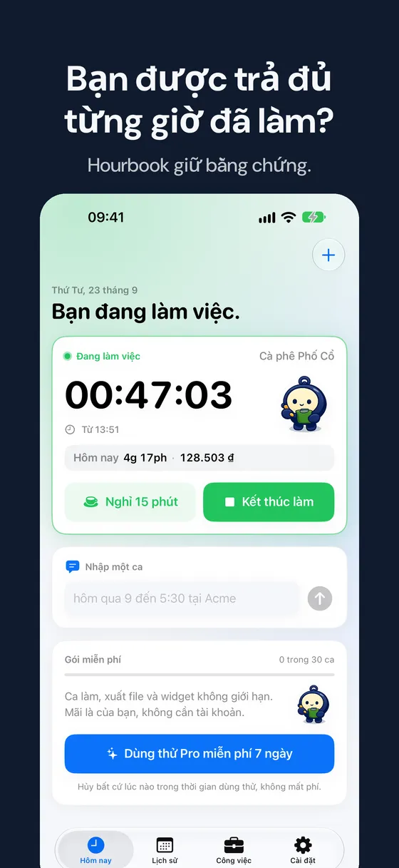 Ảnh chụp màn hình Hourbook 1