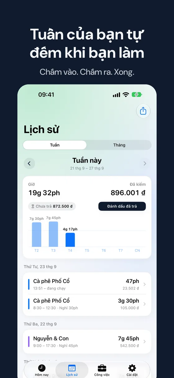 Ảnh chụp màn hình Hourbook 2