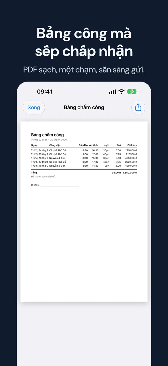 Ảnh chụp màn hình Hourbook 3